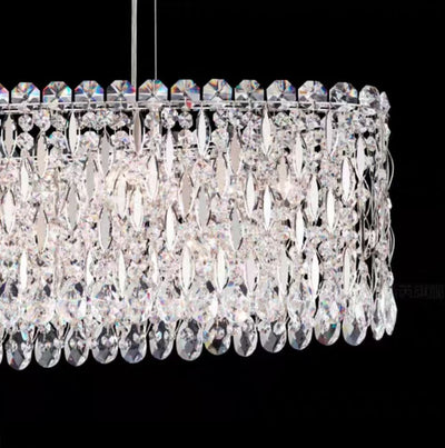 Extra Large Modern Fashion Oval Crystal Pendant Chandelier for Dining Room/Kitchen Island - cyranlamps