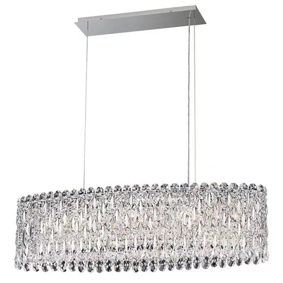 Extra Large Modern Fashion Oval Crystal Pendant Chandelier for Dining Room/Kitchen Island - cyranlamps