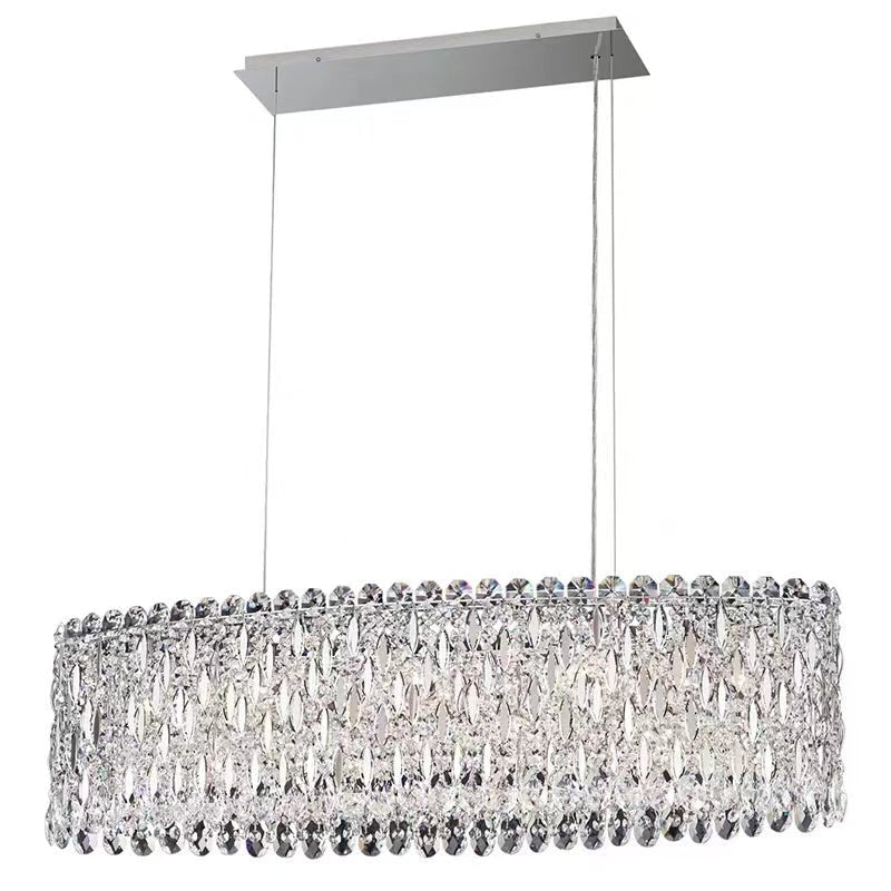 Extra Large Modern Fashion Oval Crystal Pendant Chandelier for Dining Room/Kitchen Island - cyranlamps