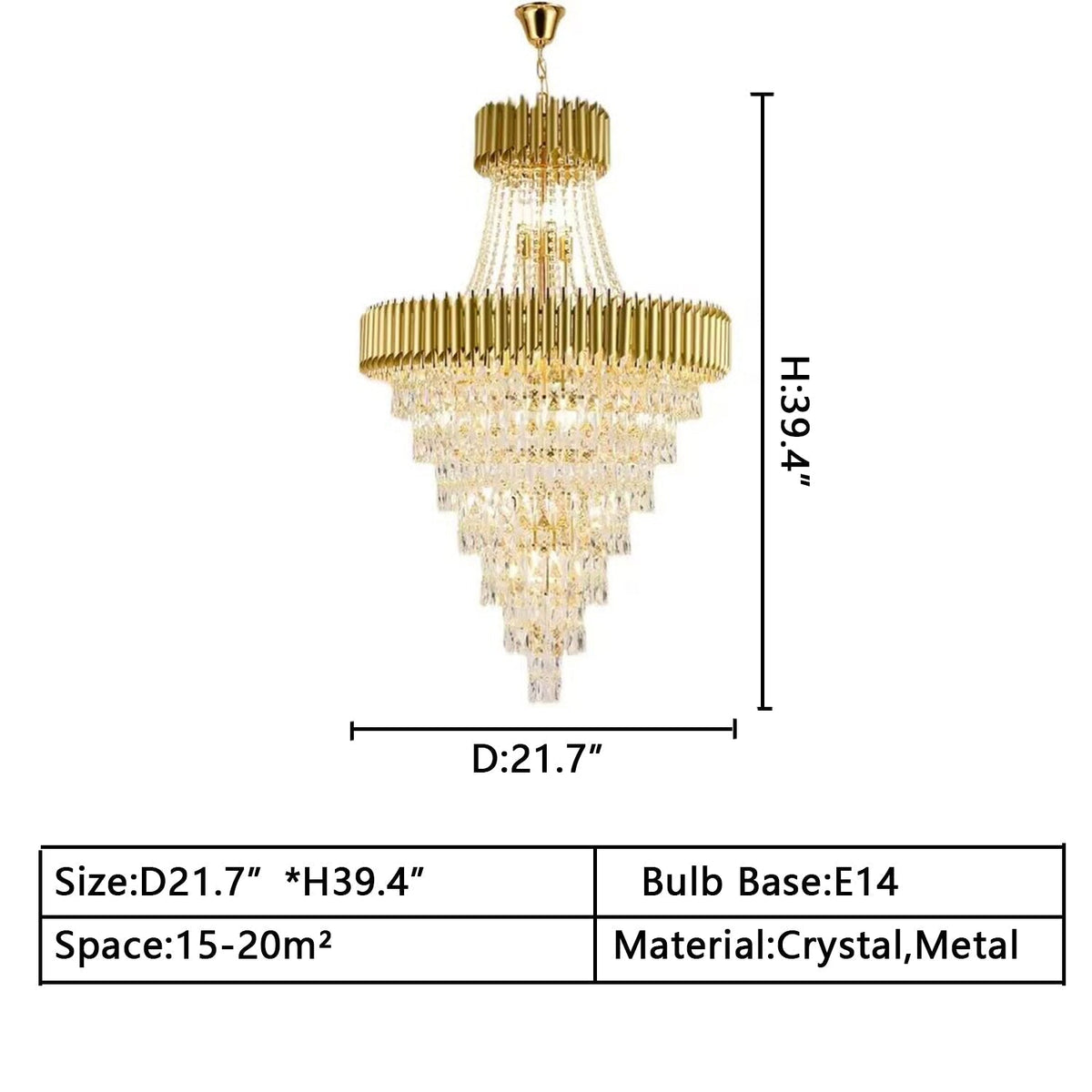 Extra Large Modern Multi - layers Gold/Black Light Luxury Crystal Chandelier For 2 - Story Living Room,Foyer - cyranlamps