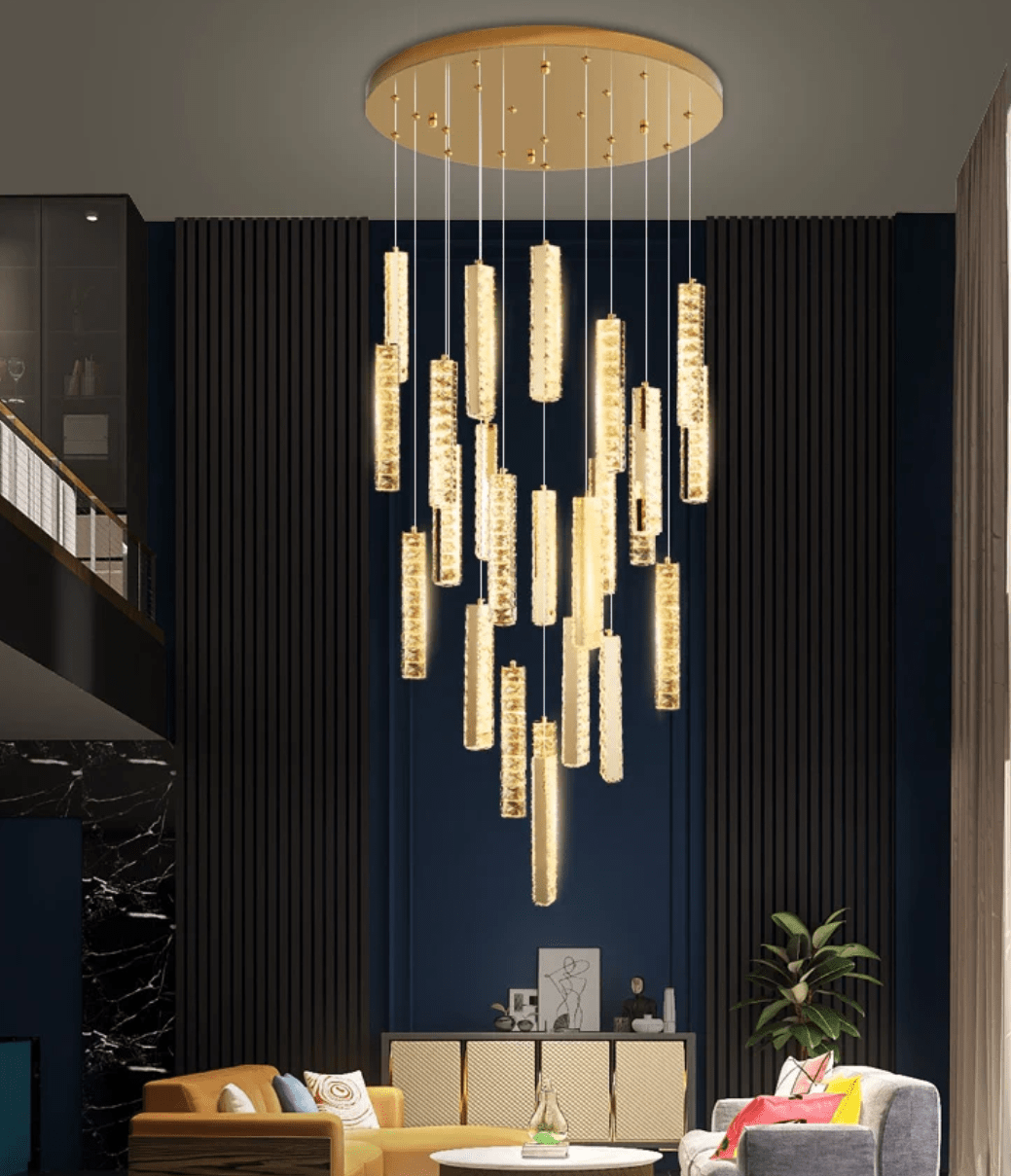 Extra Large Modern Spiral Crystal Ceiling Light Decoration for Staircase/ High Ceiling Living Room/ Hotel Lobby/ Hallway - cyranlamps