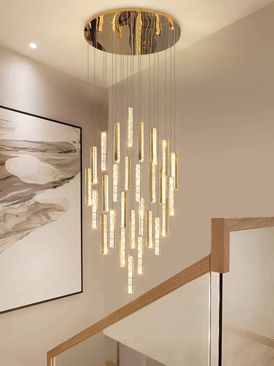 Extra Large Modern Spiral Crystal Ceiling Light Decoration for Staircase/ High Ceiling Living Room/ Hotel Lobby/ Hallway - cyranlamps