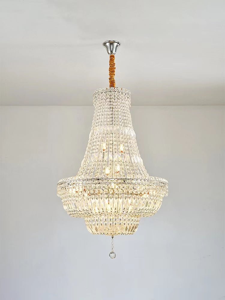 Extra Large Multi - layer Modern Light Luxury Crystal Chandelier for Living / Dining Room / Villa - cyranlamps