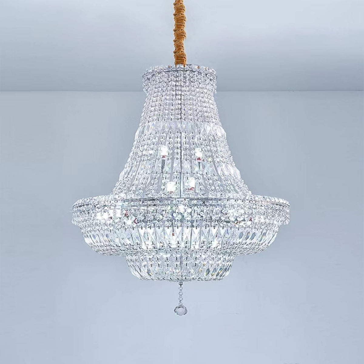 Extra Large Multi - layer Modern Light Luxury Crystal Chandelier for Living / Dining Room / Villa - cyranlamps