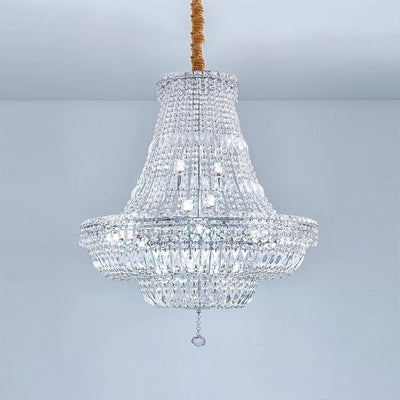 Extra Large Multi - layer Modern Light Luxury Crystal Chandelier for Living / Dining Room / Villa - cyranlamps