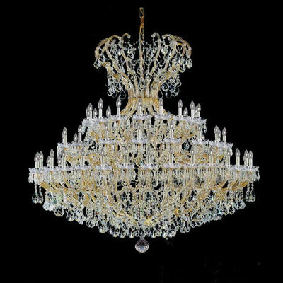 Extra Large Multi - layers Luxury Candle Branch Crystal Chandelier for Living Room/Foyer/Stairs - cyranlamps