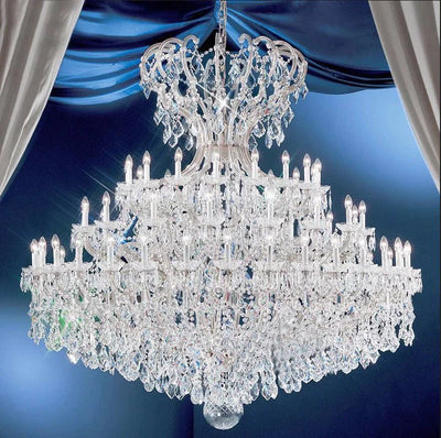 Extra Large Multi - layers Luxury Candle Branch Crystal Chandelier for Living Room/Foyer/Stairs - cyranlamps