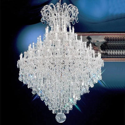 Extra Large Multi - layers Luxury Candle Branch Crystal Chandelier for Living Room/Foyer/Stairs - cyranlamps