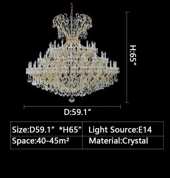 Extra Large Multi - layers Luxury Candle Branch Crystal Chandelier for Living Room/Foyer/Stairs - cyranlamps