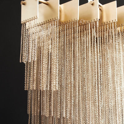 Extra Large Multi - tier Aluminum Tassel Chain Art Chandelier for Villa/Stairs/Foyer/Living Room - cyranlamps