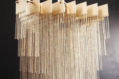 Extra Large Multi - tier Aluminum Tassel Chain Art Chandelier for Villa/Stairs/Foyer/Living Room - cyranlamps
