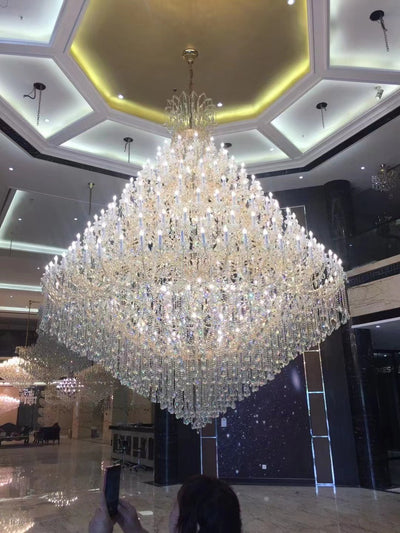 Extra Large Multi - tiered Candle Light Crystal Chandelier for Hotel/Restaurant - cyranlamps