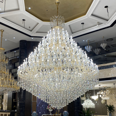Extra Large Multi - tiered Candle Light Crystal Chandelier for Hotel/Restaurant - cyranlamps