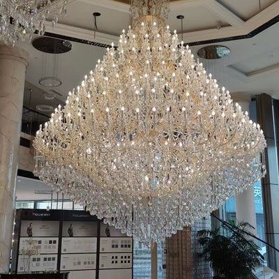 Extra Large Multi - tiered Candle Light Crystal Chandelier for Hotel/Restaurant - cyranlamps