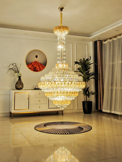 Extra Large Multi - tiered Empire Crystal Chandelier for Big Hallway/Foyer/Staircase - cyranlamps