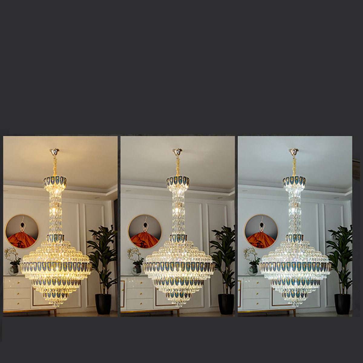 Extra Large Multi - tiered Empire Crystal Chandelier for Big Hallway/Foyer/Staircase - cyranlamps
