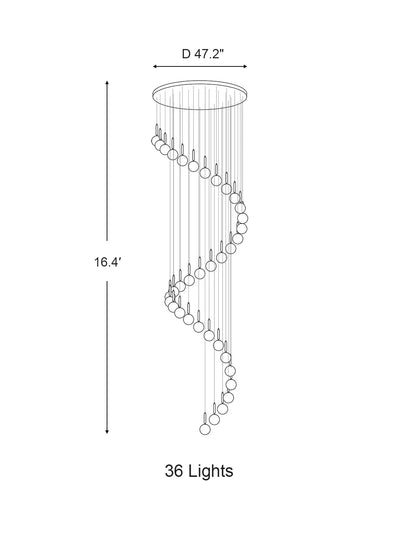 Extra Large Nordic Minimalist Long Pendant Light for Spiral Staircase/High - ceiling Room - cyranlamps