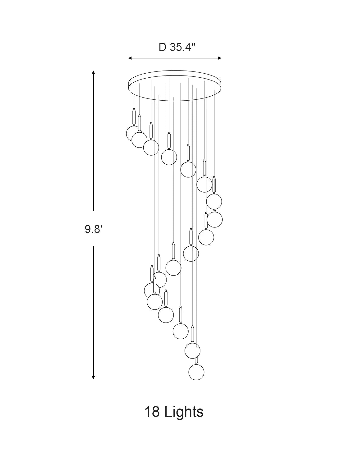 Extra Large Nordic Minimalist Long Pendant Light for Spiral Staircase/High - ceiling Room - cyranlamps