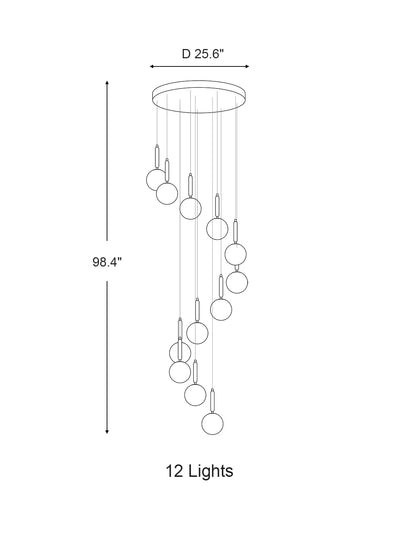 Extra Large Nordic Minimalist Long Pendant Light for Spiral Staircase/High - ceiling Room - cyranlamps