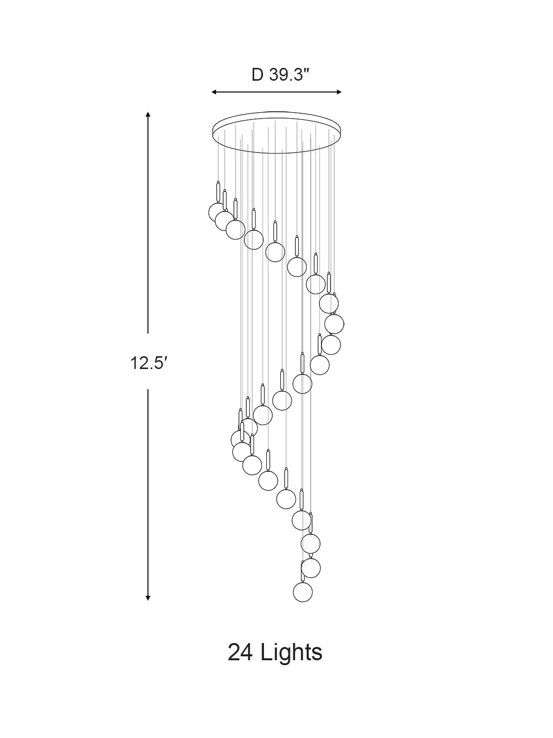 Extra Large Nordic Minimalist Long Pendant Light for Spiral Staircase/High - ceiling Room - cyranlamps