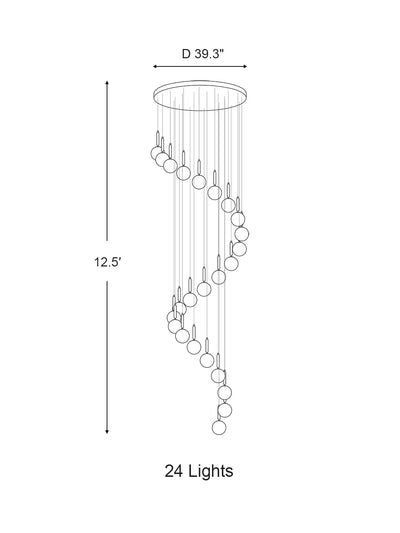 Extra Large Nordic Minimalist Long Pendant Light for Spiral Staircase/High - ceiling Room - cyranlamps