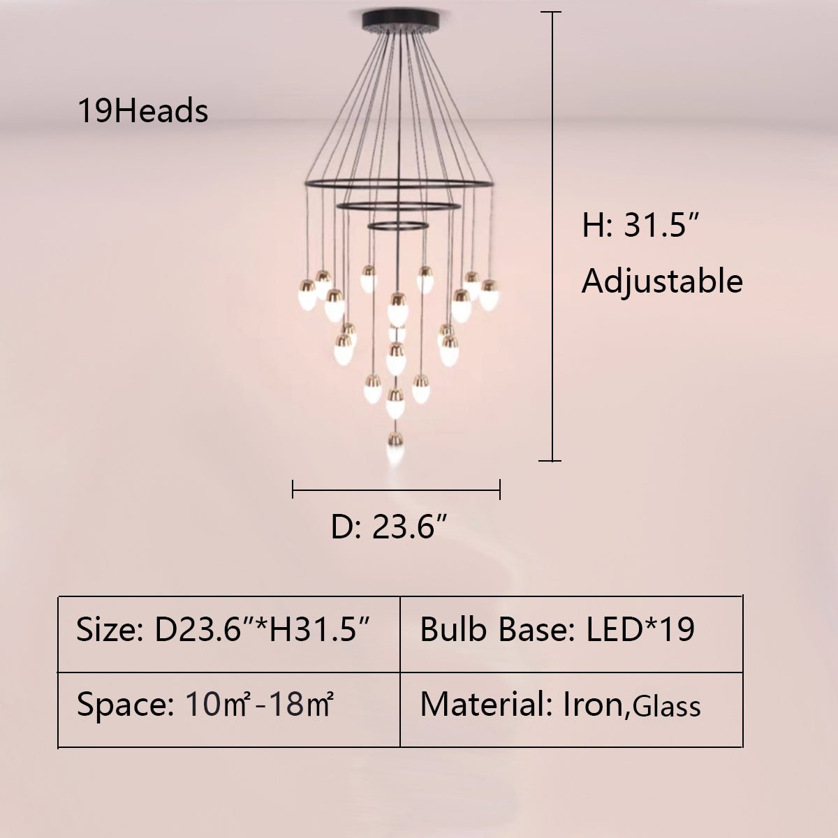 Extra Large Post - Modern Multi - tier Chandelier for High - ceiling Room/Stairs - cyranlamps