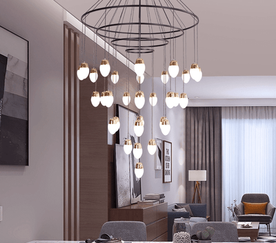 Extra Large Post - Modern Multi - tier Chandelier for High - ceiling Room/Stairs - cyranlamps