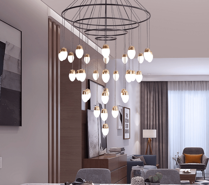 Extra Large Post - Modern Multi - tier Chandelier for High - ceiling Room/Stairs - cyranlamps
