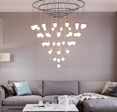 Extra Large Post - Modern Multi - tier Chandelier for High - ceiling Room/Stairs - cyranlamps