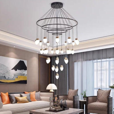 Extra Large Post - Modern Multi - tier Chandelier for High - ceiling Room/Stairs - cyranlamps
