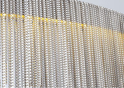 Extra Large Round Aluminum Tassel Chain Chandelier for Living/Dining Room/Villa/Duplex Hall - cyranlamps