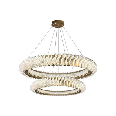 Extra Large Tiers Modern Stainless Steel Ring Chandelier for Living Room/Foyer/Big Entrys - cyranlamps