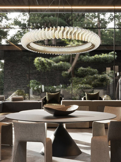 Extra Large Tiers Modern Stainless Steel Ring Chandelier for Living Room/Foyer/Big Entrys - cyranlamps