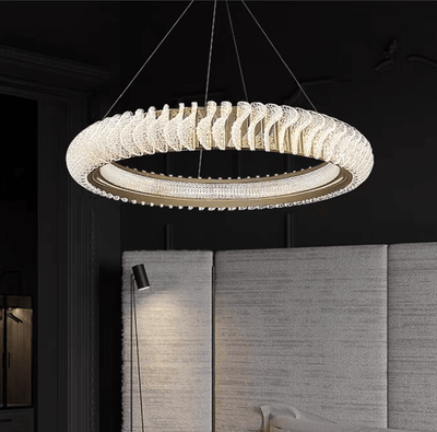 Extra Large Tiers Modern Stainless Steel Ring Chandelier for Living Room/Foyer/Big Entrys - cyranlamps