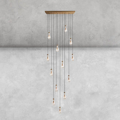 Raindrop Rectangular Chandelier 54"