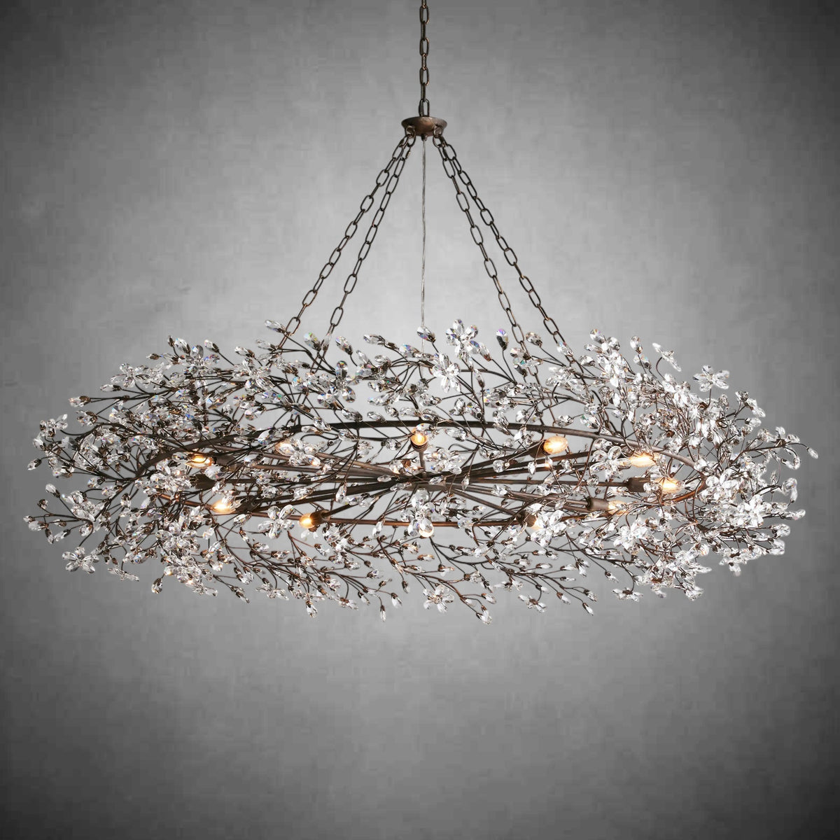 Fiore Crown Chandelier 39" 48" 60" - cyranlamps