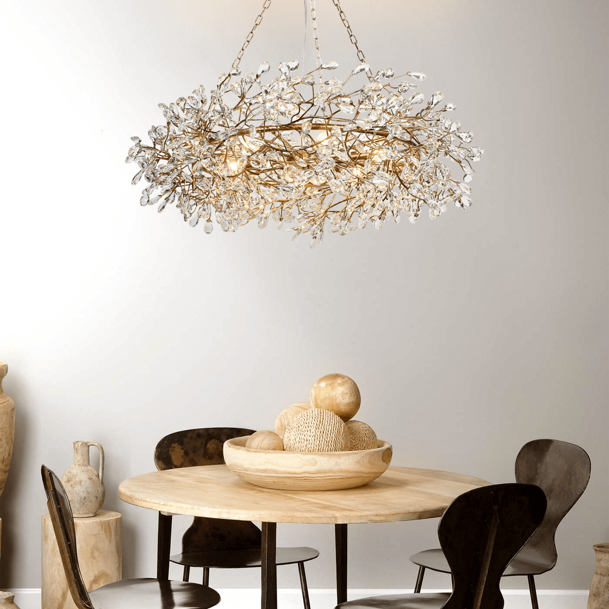 Fiore Crown Chandelier 39" 48" 60" - cyranlamps