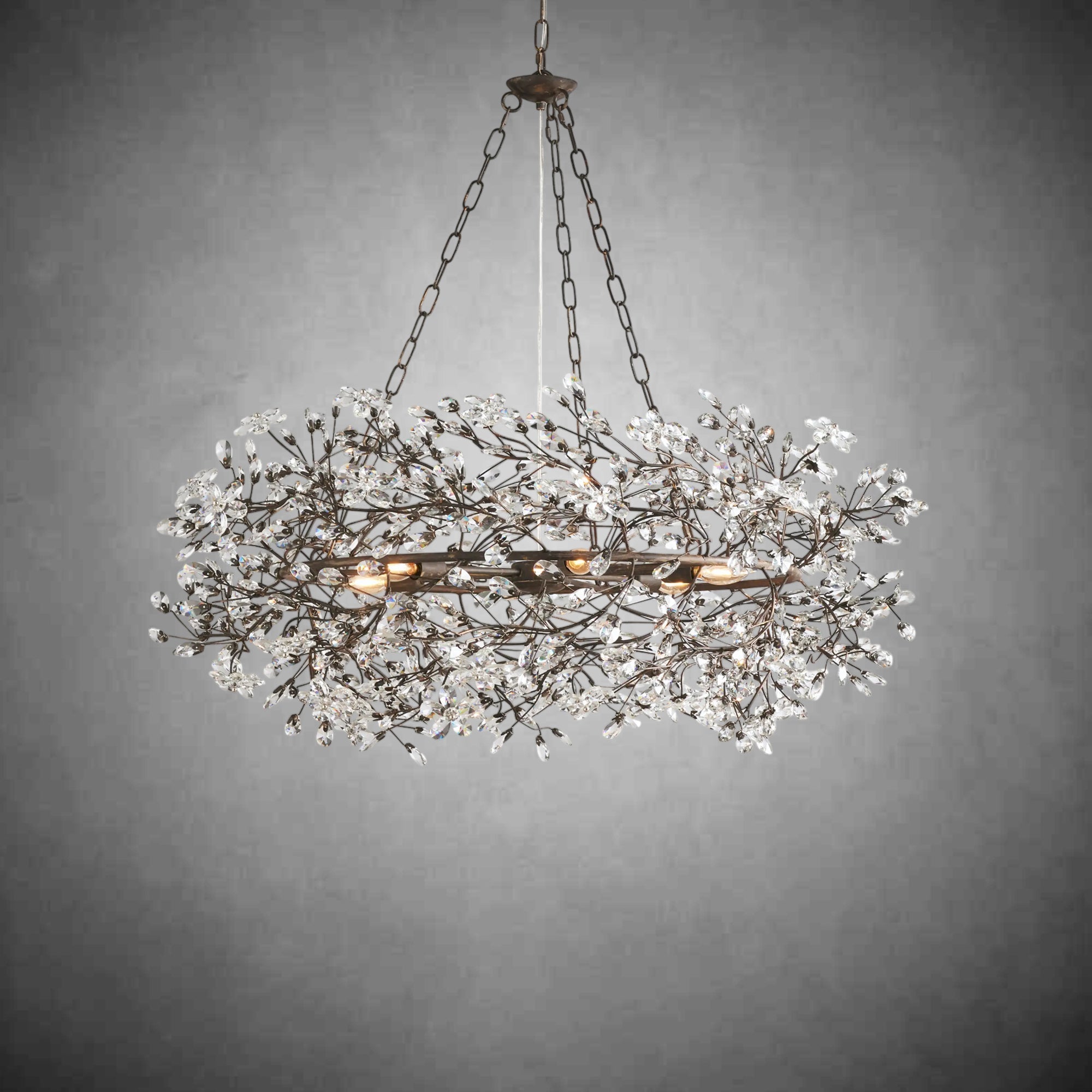 Fiore Crown Chandelier 39" 48" 60" - cyranlamps