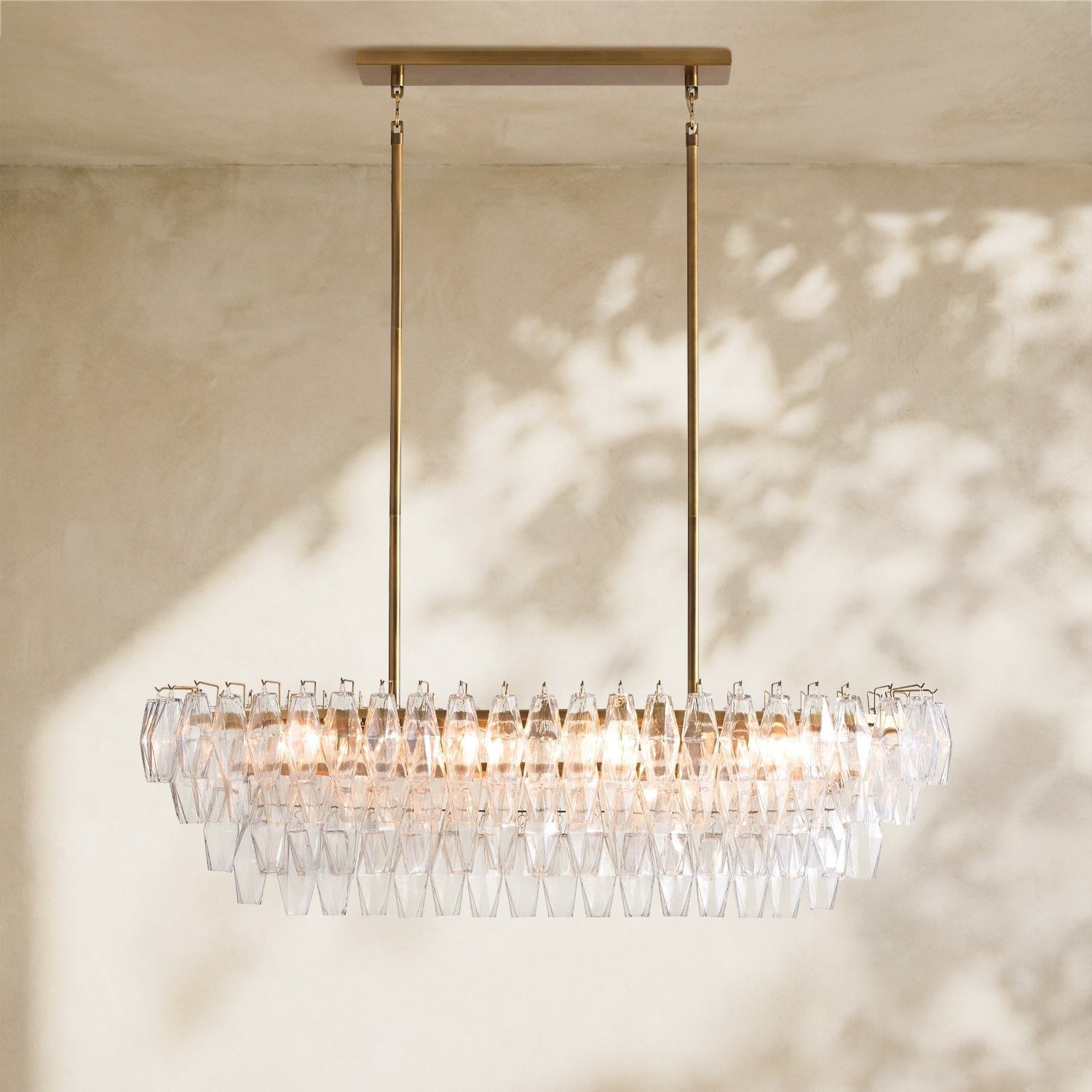 Florence Glass Linear Chandelier - Cyran Lamps
