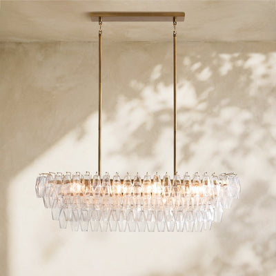 Florence Glass Linear Chandelier - Cyran Lamps