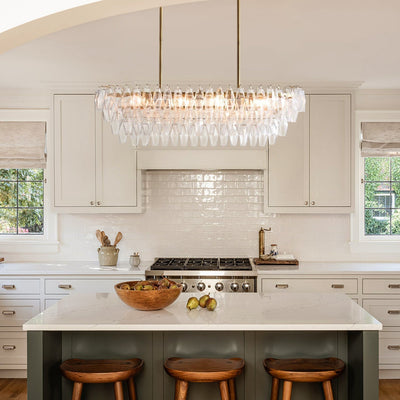 Florence Glass Linear Chandelier - Cyran Lamps