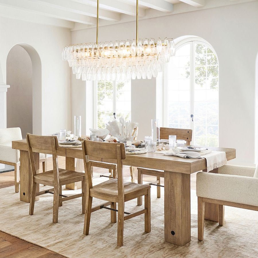 Florence Glass Linear Chandelier - Cyran Lamps