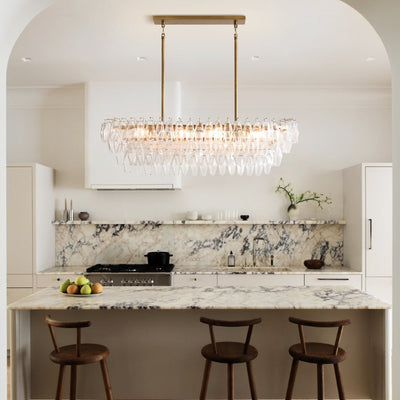 Florence Glass Linear Chandelier - Cyran Lamps
