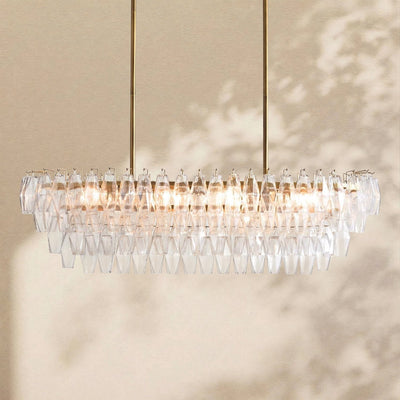 Florence Glass Linear Chandelier - Cyran Lamps