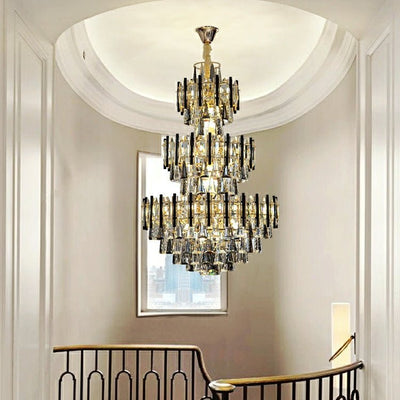 Foyer 3 Layers Extra Large Crystal Chandelier For Living Room Staircase Ceiling Lighting Fixture - cyranlamps