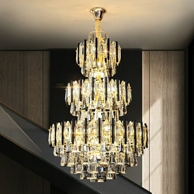 Foyer 3 Layers Extra Large Crystal Chandelier For Living Room Staircase Ceiling Lighting Fixture - cyranlamps