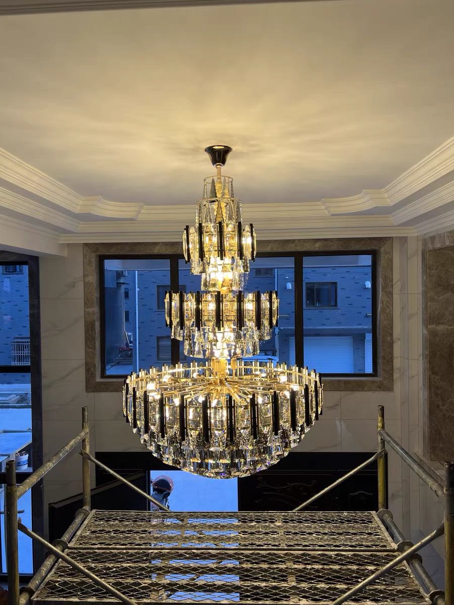 Foyer 3 Layers Extra Large Crystal Chandelier For Living Room Staircase Ceiling Lighting Fixture - cyranlamps