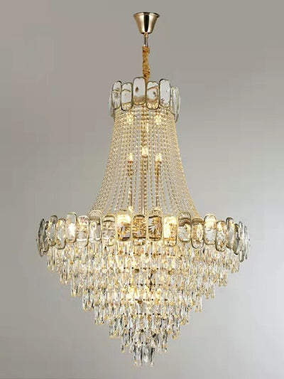 Foyer Staircase Chandelier Luxury K9 Crystal Ceiling Light For Living Room / Hallway - cyranlamps