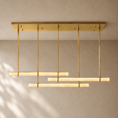 Budubon Alabaster Triple Bar Linear Chandelier