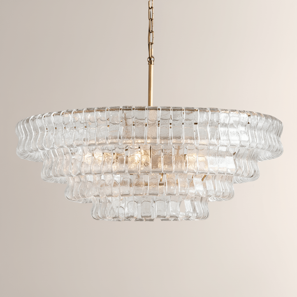 Ghiaccia Glass Round Chandelier - Cyran Lamps
